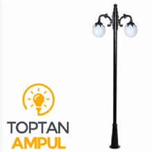 Zerpa 25'lik Yapraklı Glop Armatür 2'li Üst Direk (2.40 mt) Z2957