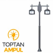 Zerpa Alüminyum Kare Armatür İkili Direk Z12056