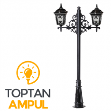 Zerpa Alüminyum Küçük Sivri Armatür İkili Direk Z9608