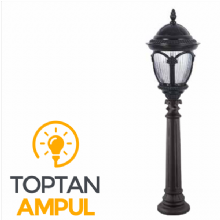 Zerpa Döküm Çatallı Siyah Fener Çim Direk (100 cm) Z10404