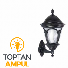 Zerpa Döküm Çatallı Siyah Fener Duvar Aplik Z10401