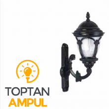 Zerpa Döküm Çatallı Siyah Fener Duvar Aplik Z10403