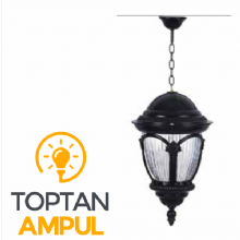 Zerpa Döküm Çatallı Siyah Fener Sarkıt Aplik Z10402