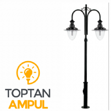 Zerpa Döküm Kavuklu Ledli Armatür İkili Direk Z 12356