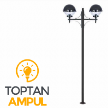 Zerpa Miğfer Armatür 2'li Direk Siyah Z11156