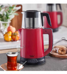 Sunny Senfoni 1800 W Cam Demlikli Çay Makinesi Kırmızı