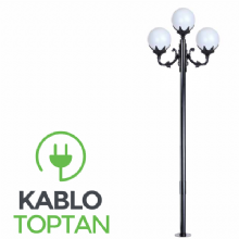 Zerpa 25'lik Yapraklı Glop Armatür 3'lü Direk (2.60 mt) Z2958