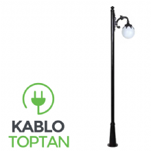 Zerpa 25'lik Yapraklı Glop Armatür Yandan Tekli Direk (2.40 mt) Z2955