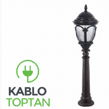 Zerpa Döküm Çatallı Siyah Fener Çim Direk (100 cm) Z10404