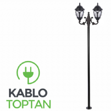 Zerpa Döküm Çatallı Siyah Fener İkili Direk Z10405 (2.60 mt)