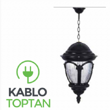 Zerpa Döküm Çatallı Siyah Fener Sarkıt Aplik Z10402