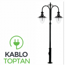 Zerpa Döküm Kavuklu Ledli Armatür İkili Direk Z 12356