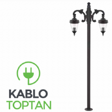 Zerpa Döküm Küçük Aslanbaşı Kare Armatür İkili Direk (2.50 mt) Z9705