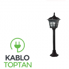 Zerpa Orta Kare Pencereli Döküm Çim Direk (117 cm) Z9402